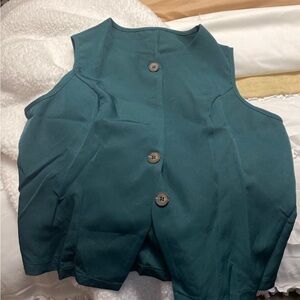 Dark Green Button-Up Vest